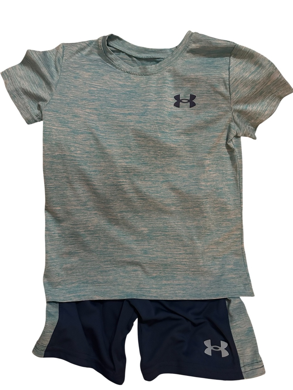 Under Armour Teal Heather Top and Navy Shorts Active Set